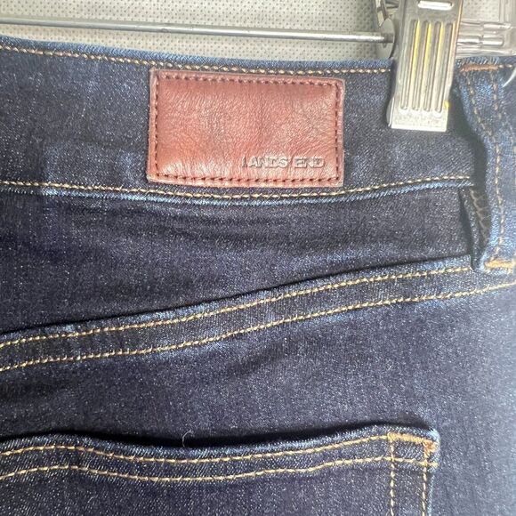Lands End Dark Wash Mid Rise Skinny Jeans Non Destructed Size 8 - Picture 5 of 12